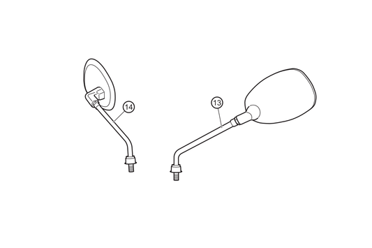 13 - Spiegel links, L 23cm, NOVI, NOVANTIC, NOVA