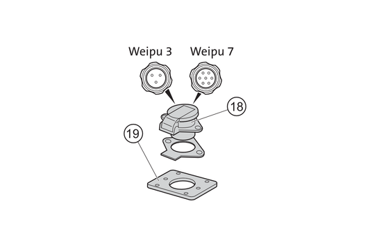 19 - Adapterplatte WEIPU Ladebuchse für Fahrzeug