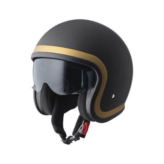 Jethelm Ride matt schwarz-gold